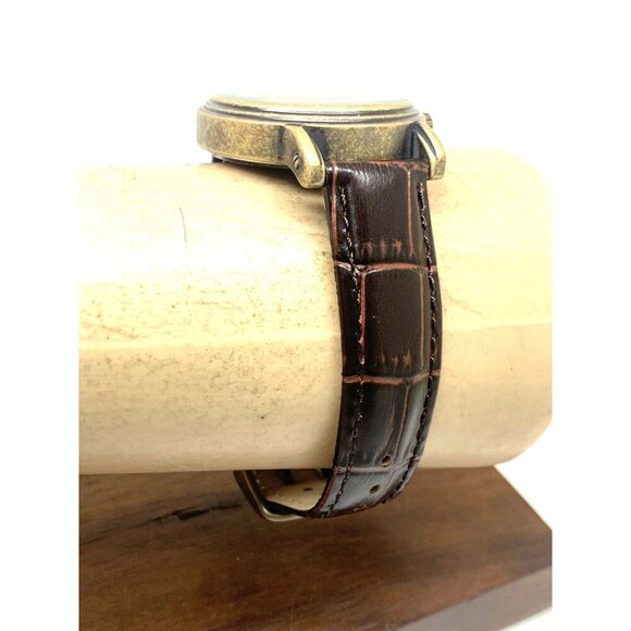 Disney Women's Watch W001876 Minnie Mouse Quartz Silver 38mm Brown Leather Strap - Picture 11 of 13